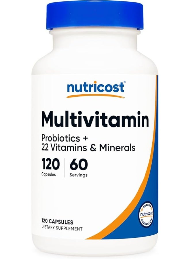Nutricost, Multivitamin, Probiotics + 22 Vitamins & Minerals , 120 Capsules - Image 1